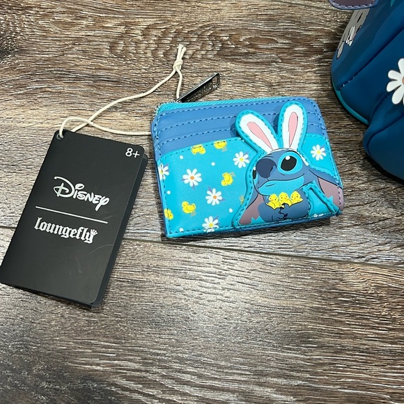 NWT Loungefly Disney “Easter” Lilo & Stitch Bunny Ears Mini Backpack Wallet Set🐣 - Picture 14 of 16